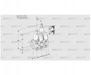 VCS1E10R/10R05NLWR6/PPPP/PPPP (88100608) Сдвоенный газовый клапан Kromschroder