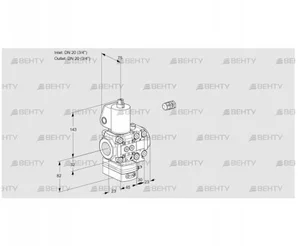 VAH1E20R/20R05HEVWL/PP/PP (88104534) Клапан с регулятором расхода Kromschroder