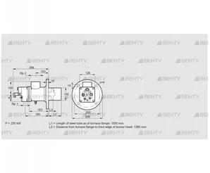 BIO 100RB-1550/1385-(109)EB (84199325) Газовая горелка Kromschroder