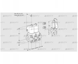 VCS1E15R/15R05NNQSL3/PPBS/PPPP (88100831) Сдвоенный газовый клапан Kromschroder