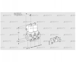 VCS3E50R/50R05NNWSL/PPPP/3--3 (88100512) Сдвоенный газовый клапан Kromschroder