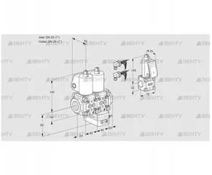 VCH1E25R/25R05NHEWL6/PPBS/PPPP (88106403) Клапан с регулятором расхода Kromschroder