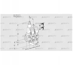 VCH1E25R/25R05LHEWSR8/PPPP/PPPP (88104300) Клапан с регулятором расхода Kromschroder