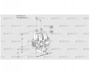 VCH1E25R/20R05FNHEVWR3/PPPP/PPPP (88101442) Клапан с регулятором расхода Kromschroder