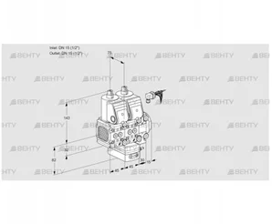 VCV1E15R/15R05FNVKVWR/PPPP/PPPP (88107444) Клапан с регулятором соотношения Kromschroder