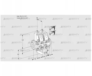 VCH1E15R/15R05NHEVWR6/MMMM/PPPP (88103407) Клапан с регулятором расхода Kromschroder