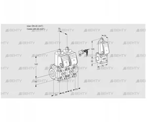 VCS1E20R/20R05NNWR/PPPP/PPBS (88100768) Сдвоенный газовый клапан Kromschroder